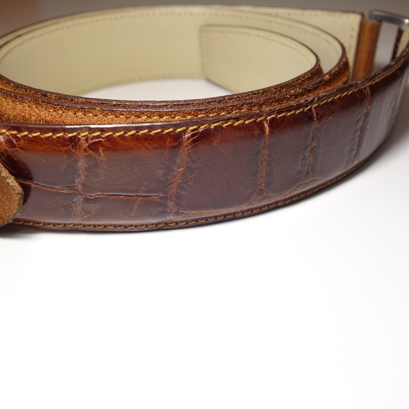 Yves Saint Laurent 20163 Vera Pelle Leather/Suede Belt Made In Italy, Sz 95/110